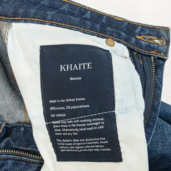 Khaite Benny Cropped Flare Raw Denim Jeans size 26